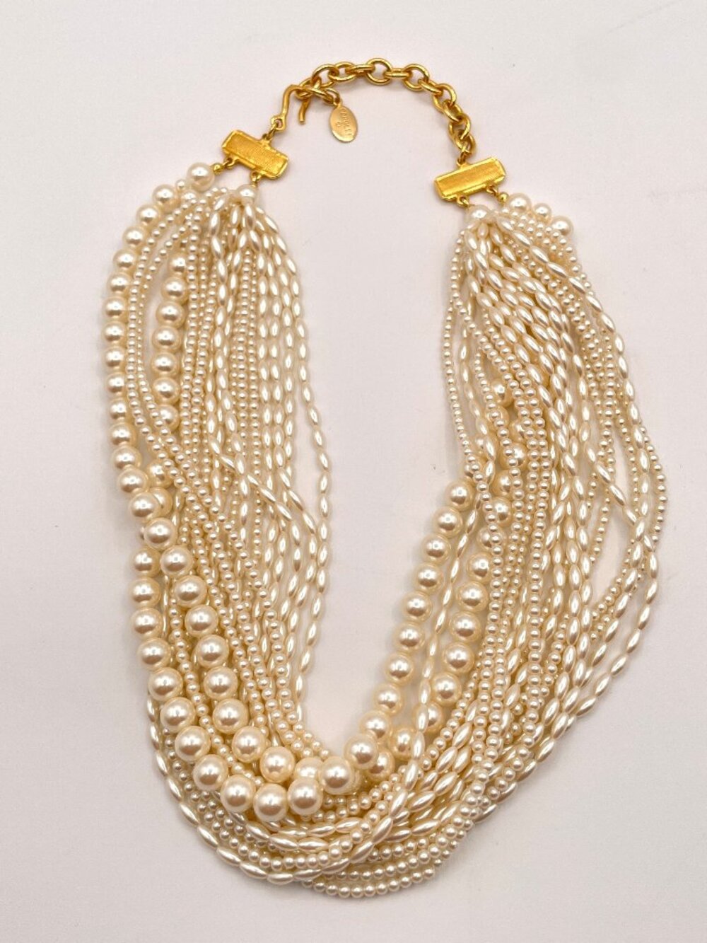 Carolee Vintage Style Double Strand Pearl Choker Style Necklace